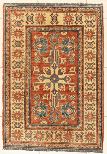 Hand-Knotted Wool Rug 4'4" x 3'1"