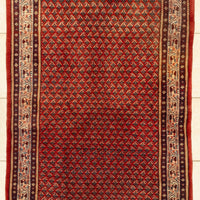 Hand-Knotted Paisley Pattern Wool Rug 7' x 4'1"