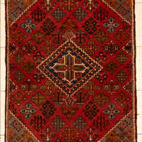 Hand-Knotted Wool Zanjan Rug 6'5" x 3'9"