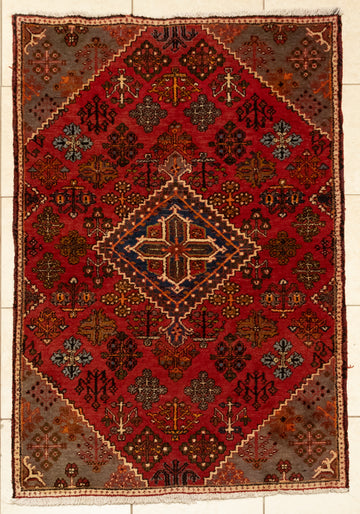 Hand-Knotted Wool Zanjan Rug 6'5" x 3'9"