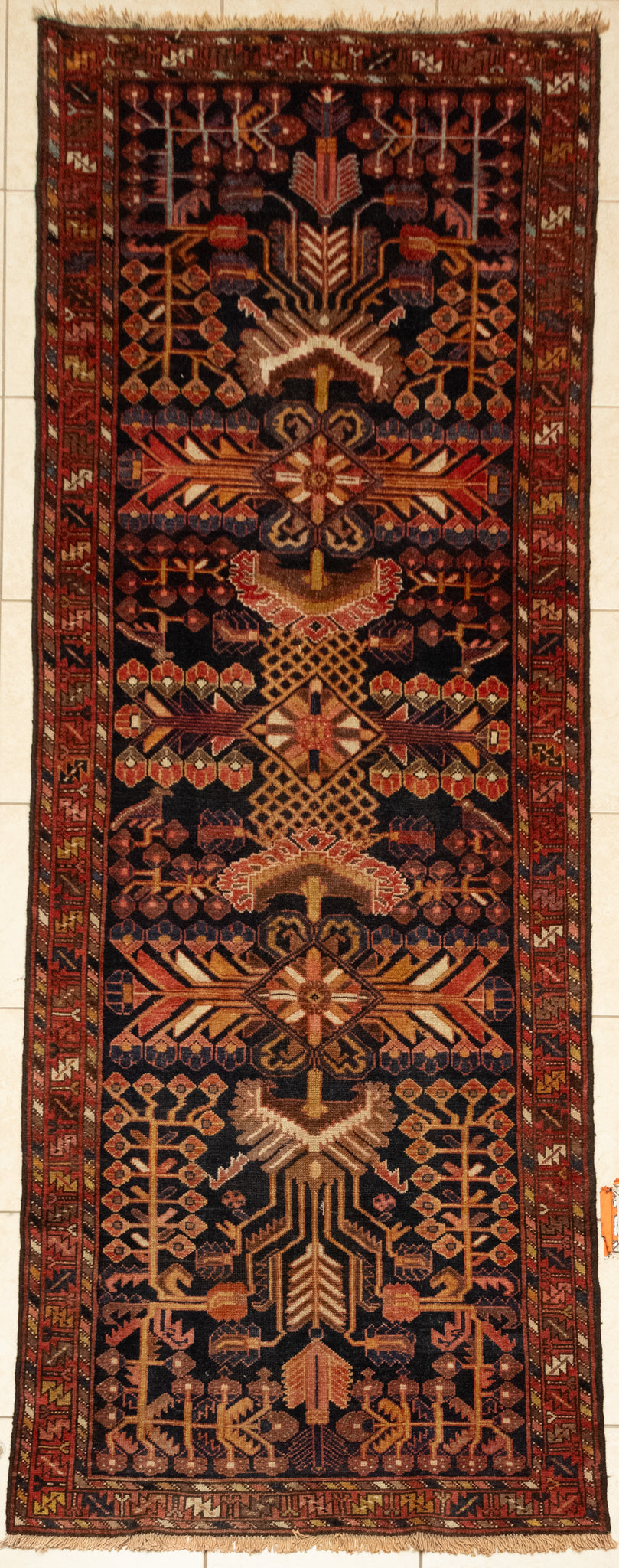 Wool Hand-Knotted Malayer Rug 11' x 4'2"