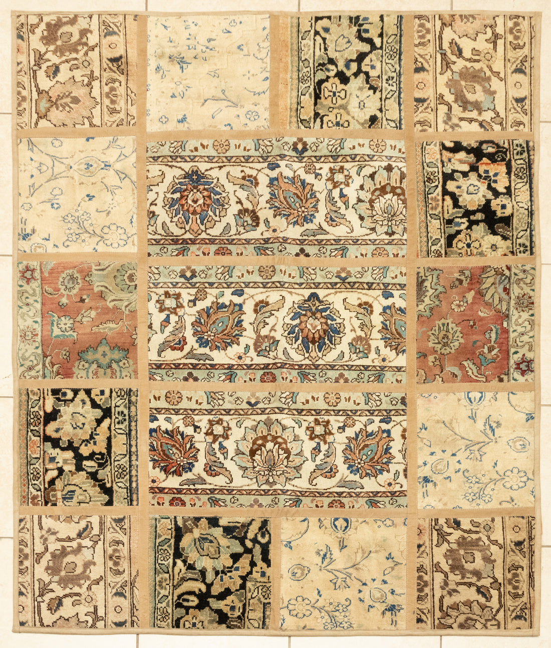 Wool Chelteh Patchwork Rug 6'7" x 5'2"