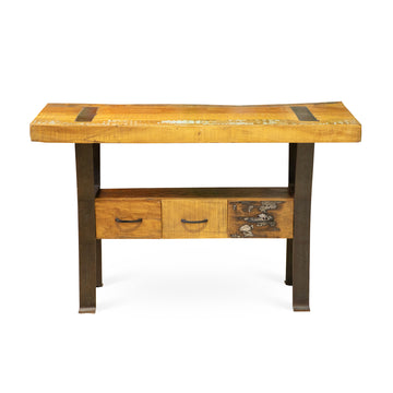 Rustic Wood & Steel Console