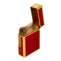 S.P. DUPONT Gold-Plated Red Laque de Chine Lighter
