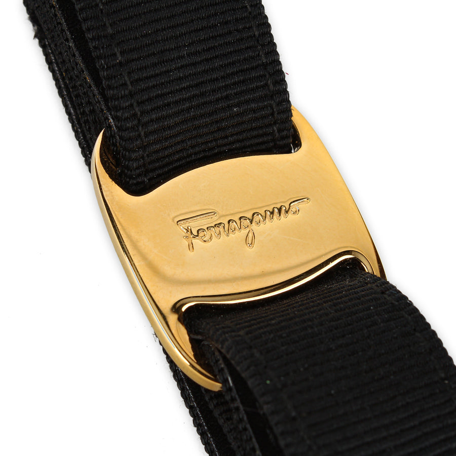 SALVATORE FERRAGAMO Black & Gold Keyring