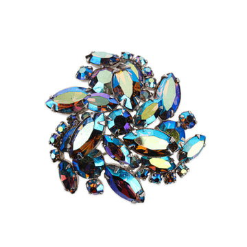 SHERMAN Brooch - Blue Aurora Borealis