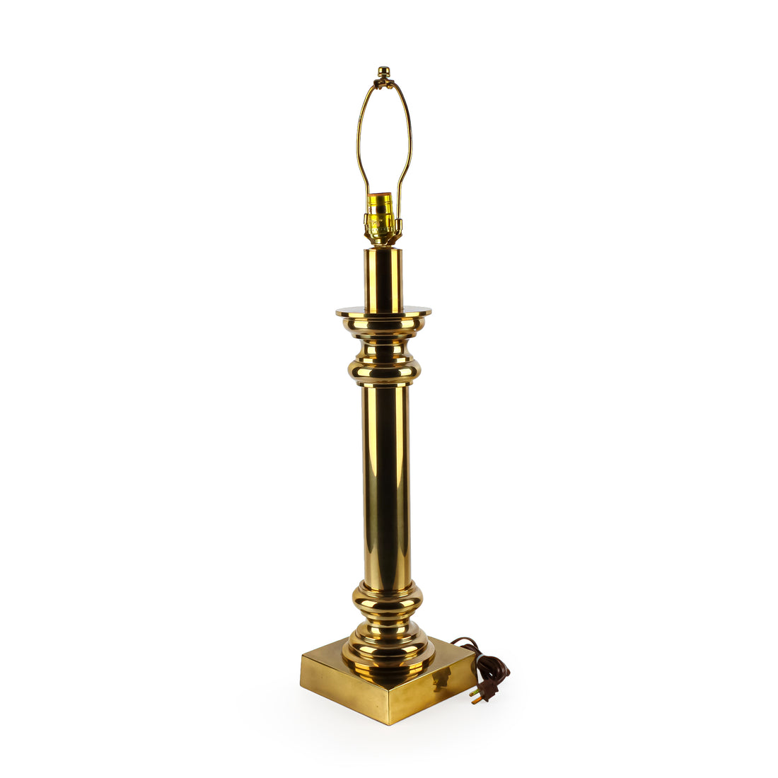 STIFFEL Brass Column Table Lamps - Set of 2