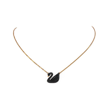 SWAROVSKI Pavé Black Crystal Swan Necklace
