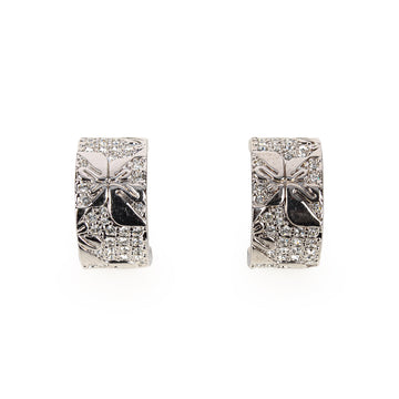 SWAROVSKI Silver Tone Open Hoop Earrings
