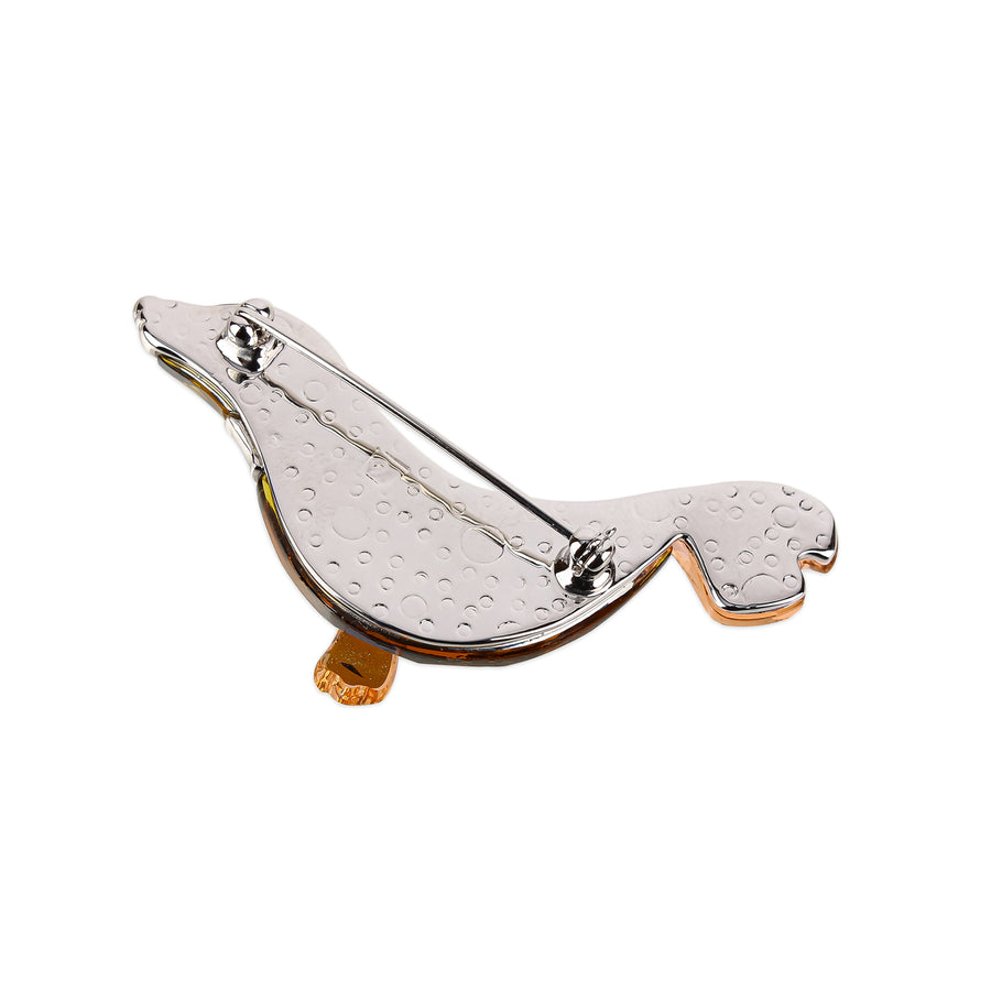 SWAROVSKI Sterling Silver Crystal Seal Brooch