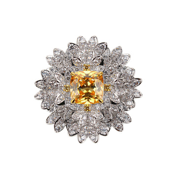 SWAROVSKI Yellow Clear Crystal Pin Pendant Necklace