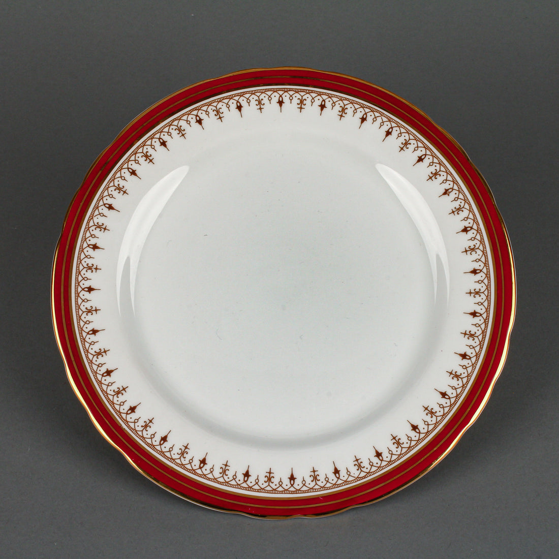 AYNSLEY Durham Maroon Salad/Dessert Plates - Set of 8