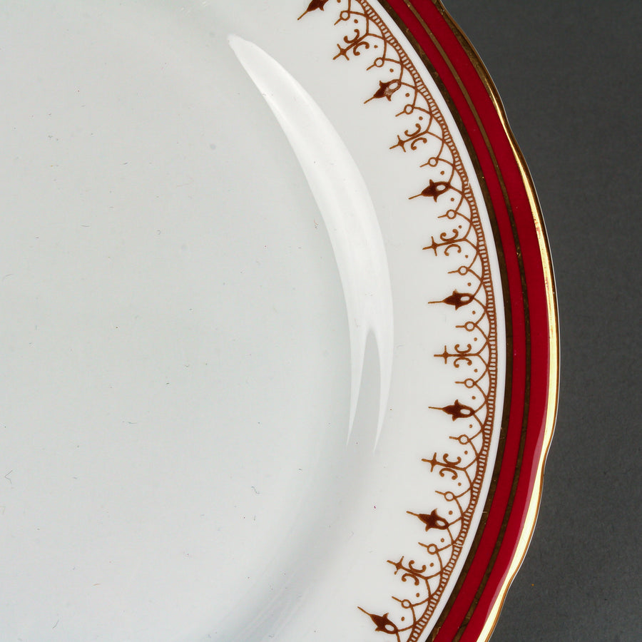 AYNSLEY Durham Maroon Salad/Dessert Plates - Set of 8