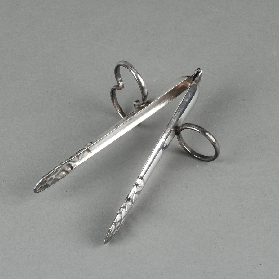 CHRISTOFLE Silverplate Hinged Asparagus Tongs - Set of 10