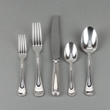 CHRISTOFLE Silverplate Perles Flatware - 8 Place Settings