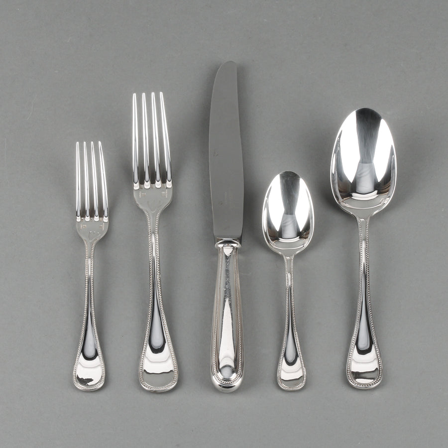CHRISTOFLE Silverplate Perles Flatware - 8 Place Settings