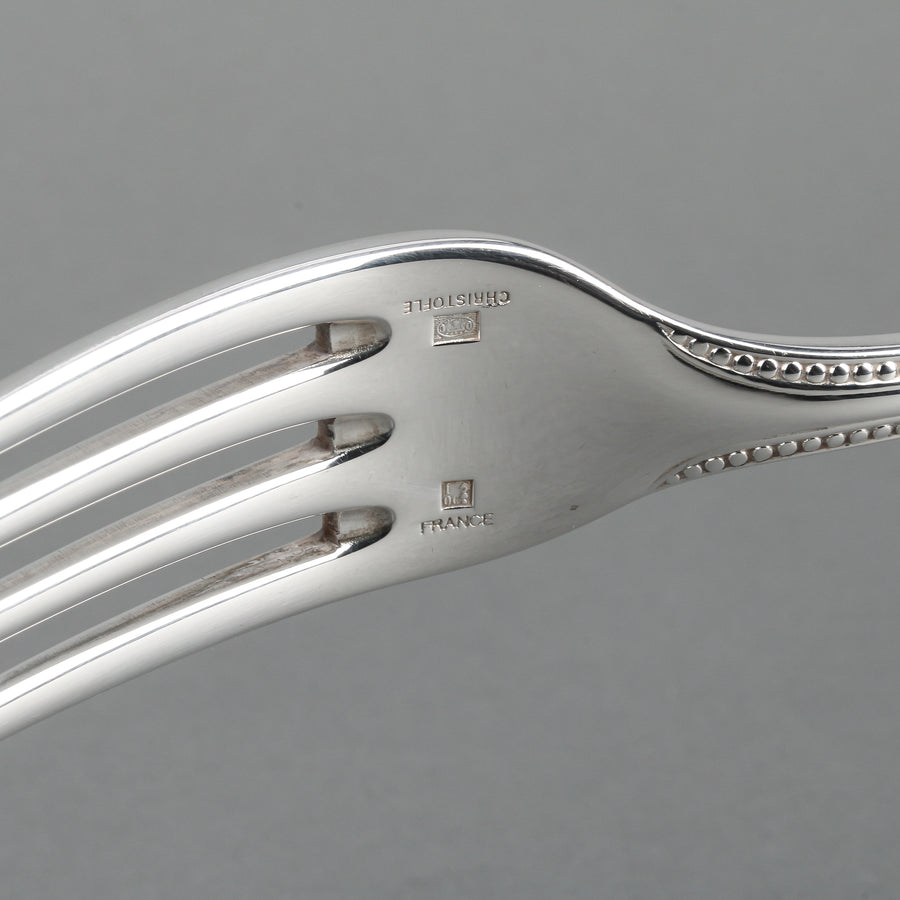 CHRISTOFLE Silverplate Perles Flatware - 8 Place Settings