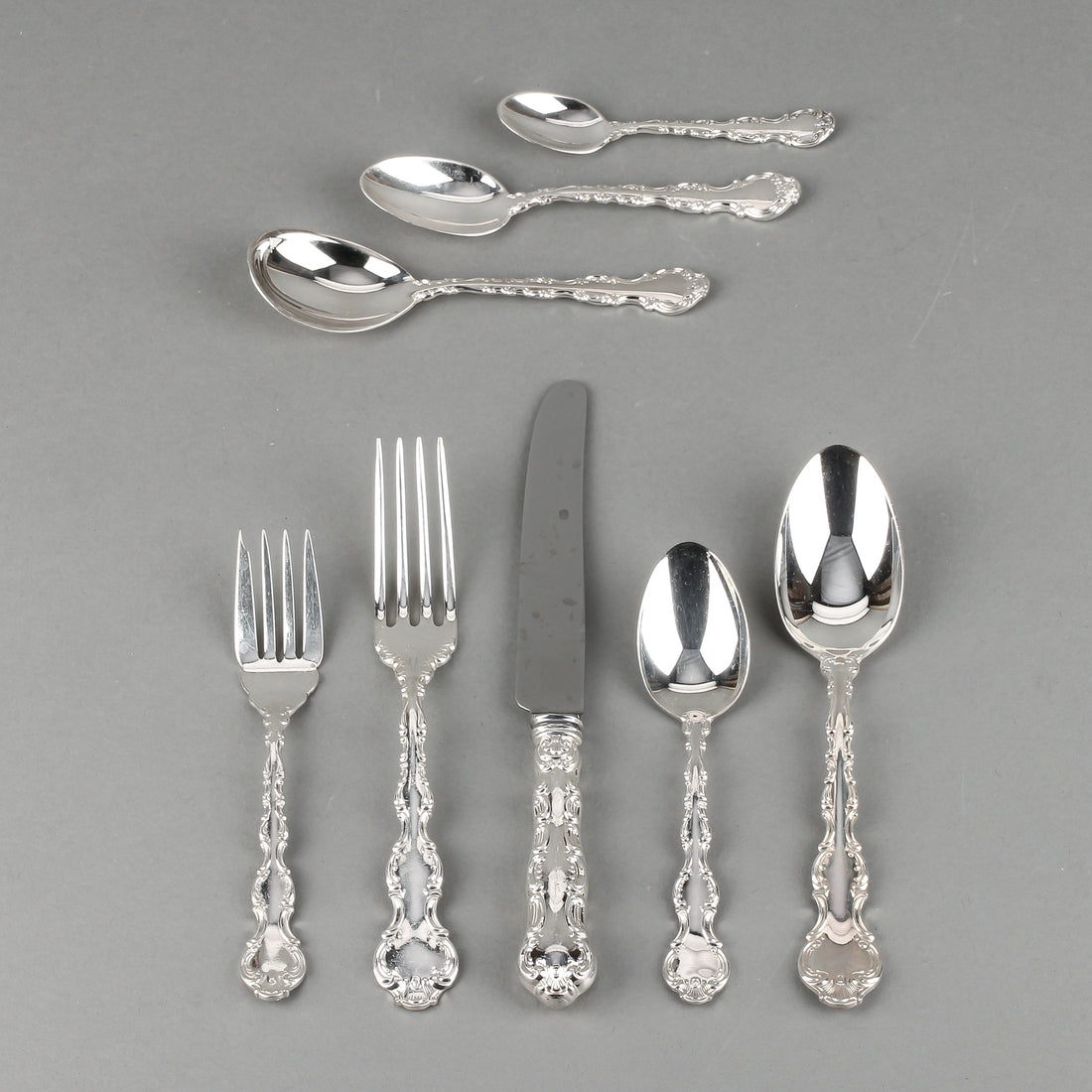 BIRKS Regency Plate Louis De France Silverplate Luncheon Flatware - 76 Pieces
