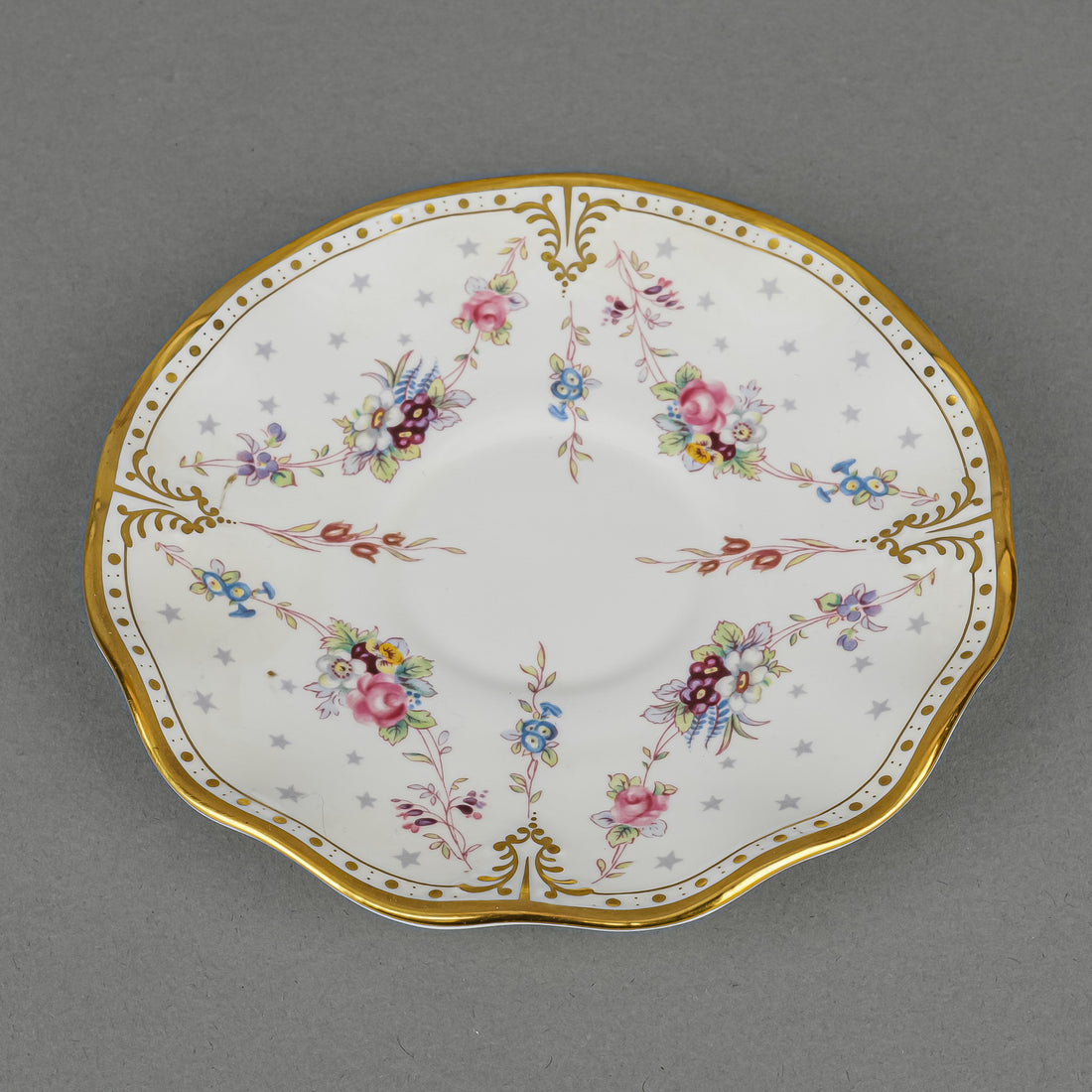 ROYAL CROWN DERBY Royal Antoinette A1225 Cup & Saucer