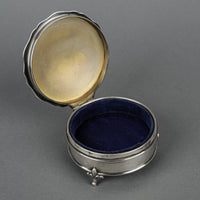 ASPREY LONDON Sterling Silk Lined Footed Jewelry Box