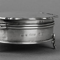 ASPREY LONDON Sterling Silk Lined Footed Jewelry Box