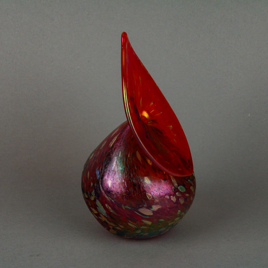 ARTE VARGAS Iridescent Polychrome Art Glass Vase