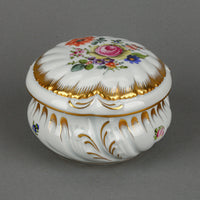 HEREND Hand-Painted Floral Baroque Bonbonniere/Covered Box