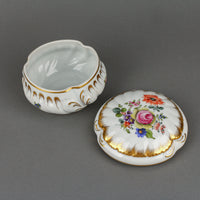 HEREND Hand-Painted Floral Baroque Bonbonniere/Covered Box