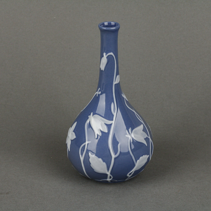 HEREND Blue Ground Floral Bud Vase