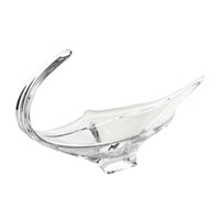 Vintage Daum Style Crystal Free Form Art glass Bowl w/Handle