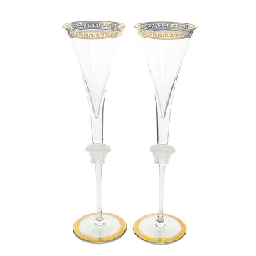 ROSENTHAL VERSACE Medusa Lumiere Champagne Flutes Set of 2