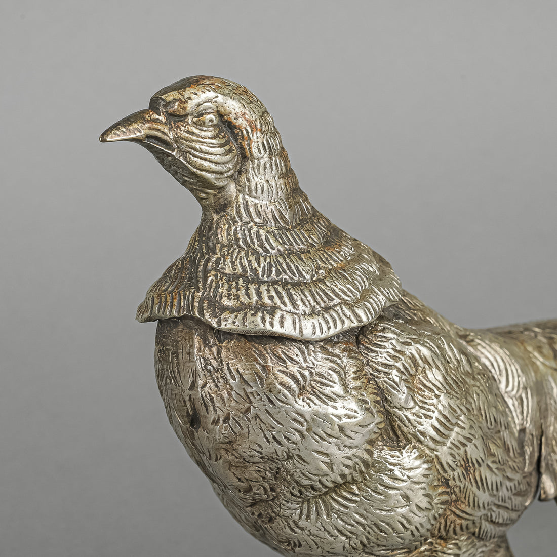 Silver Plate Pheasant Bird Figurines Set of 2