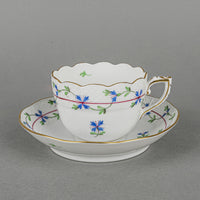 HEREND Blue Garland Espresso Demitasse & Saucer