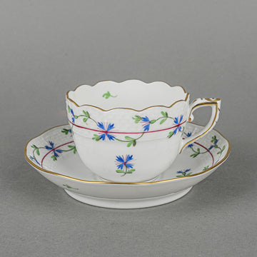 HEREND Blue Garland Espresso Demitasse & Saucer