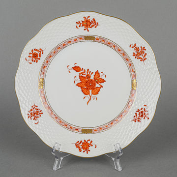 HEREND Chinese Bouquet Rust Salad/Dessert Plates Set Of 10
