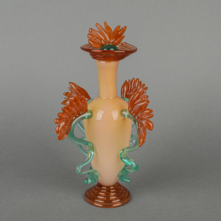 Susan Rankin (Canadian 1959) Art Glass Floral Perfume Bottle