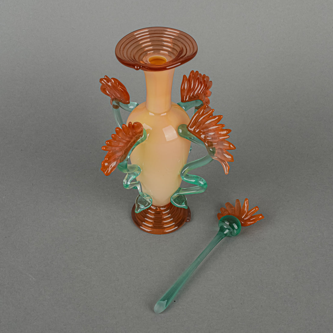 Susan Rankin (Canadian 1959) Art Glass Floral Perfume Bottle