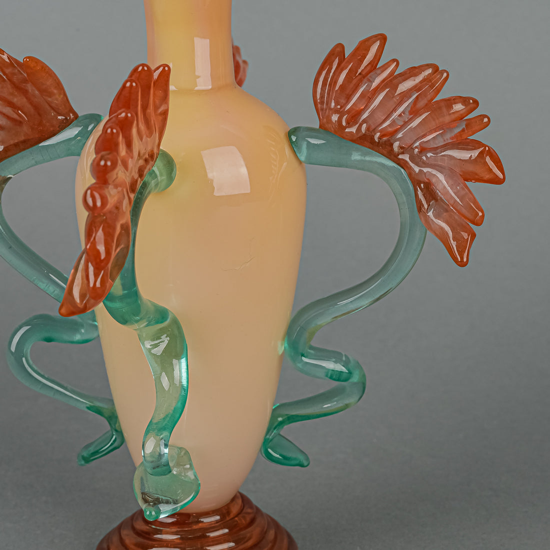 Susan Rankin (Canadian 1959) Art Glass Floral Perfume Bottle