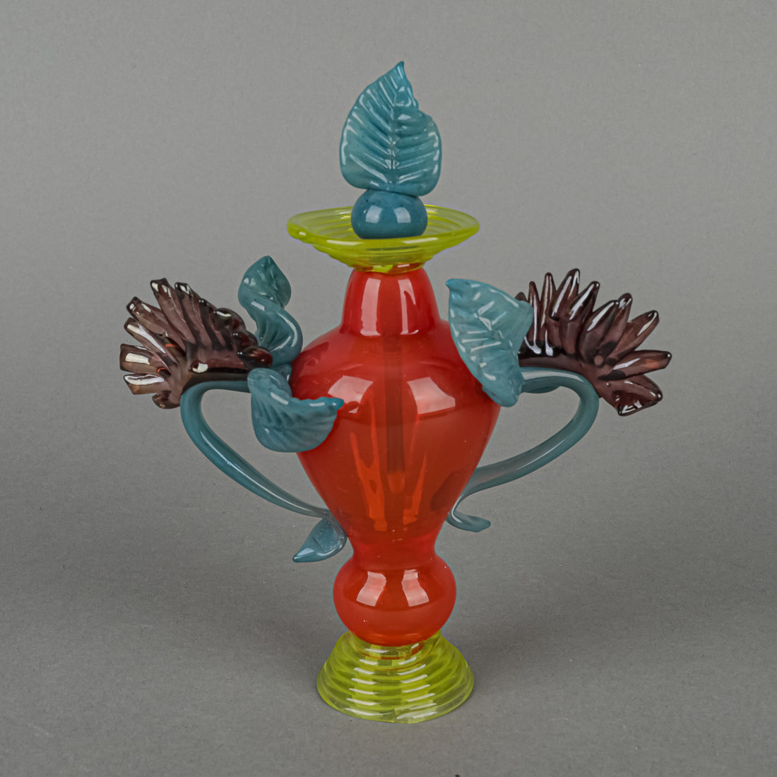 Susan Rankin (Canadian 1959) Art Glass Floral Perfume Bottle