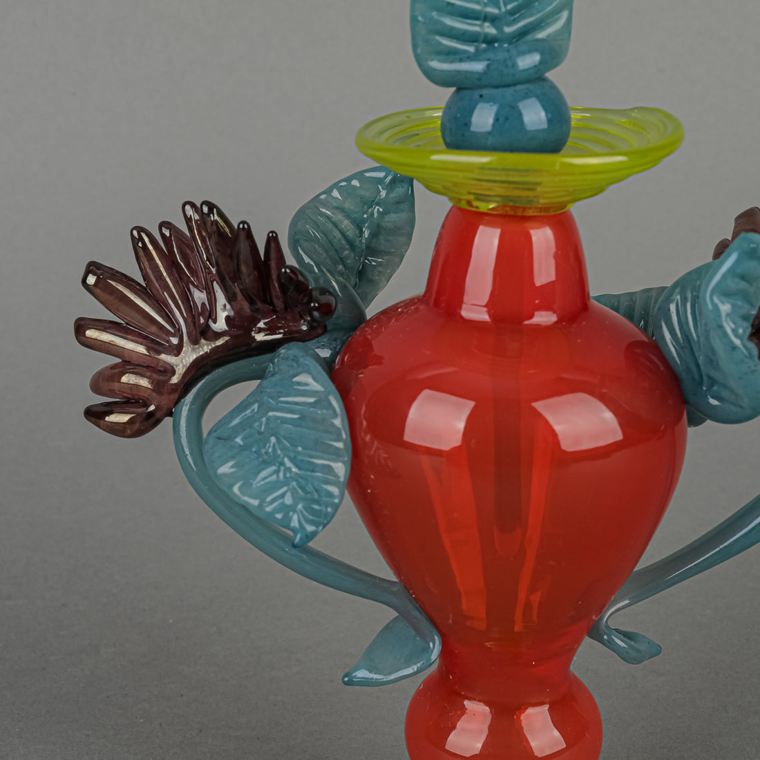 Susan Rankin (Canadian 1959) Art Glass Floral Perfume Bottle