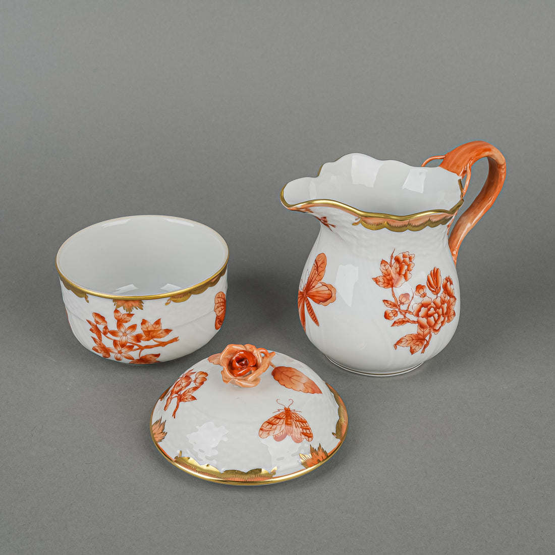 HEREND Fortuna Rust Coffee Set 29 Pieces