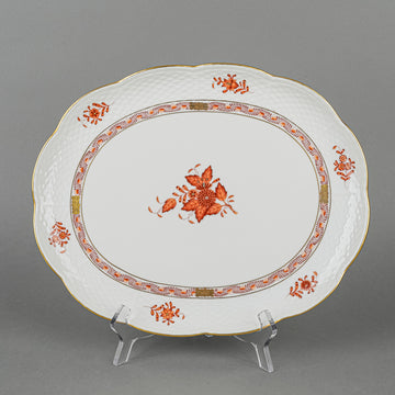 HEREND Chinese Bouquet Rust Platter