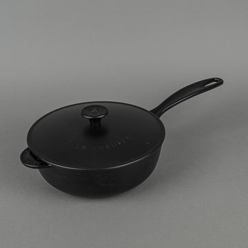 LE CREUSET Enamel Cast Iron 21cm Saucier Pan With Lid - Black
