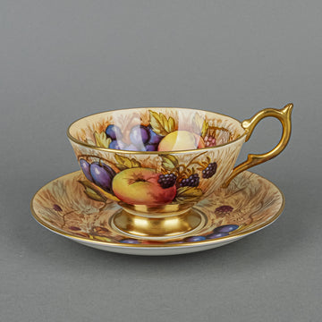 AYNSLEY Cup And Saucer 1037 N.Brunt Orchard Fruit