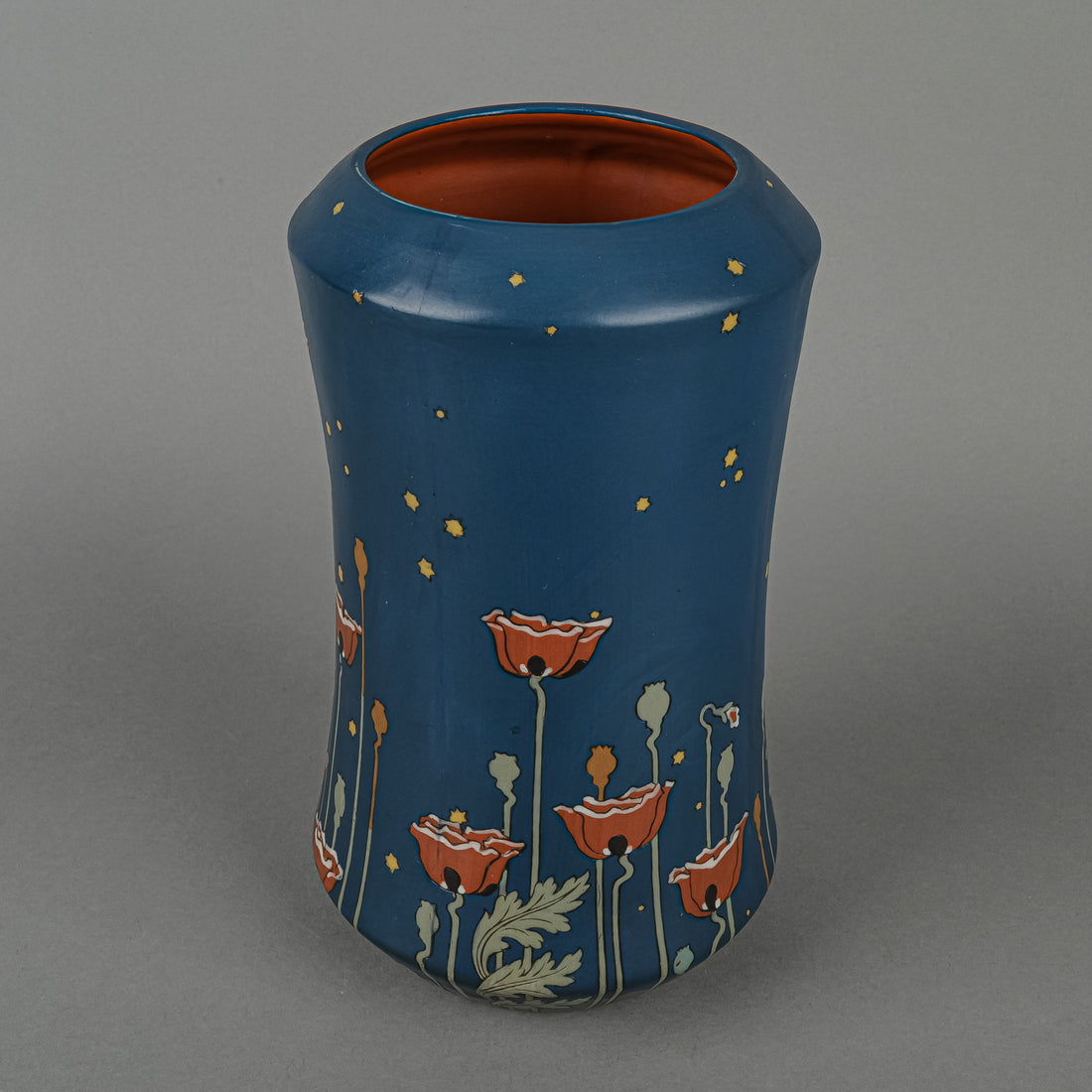VILLEROY & BOCH Mettlach Hans Christiansen "Die Nacht" Poppy Vase 2424