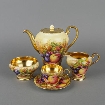 AYNSLEY Golden Orchard C746 Coffee Set 16 Pieces