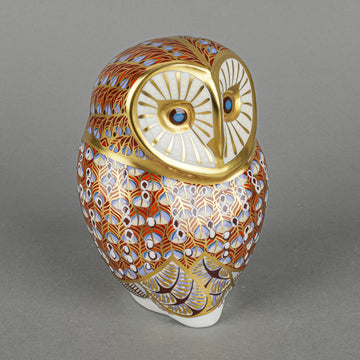 ROYAL CROWN DERBY Paperweight Barn Owl