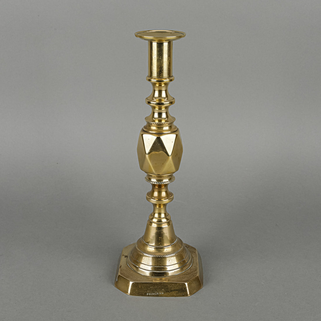 JAMES CLEWS & SONS 'Diamond Princess' Brass Candlestick