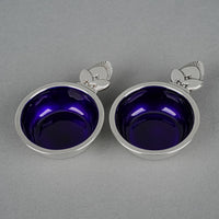 GEORG JENSEN Cactus Sterling Enameled Salt Cellars Set of 2