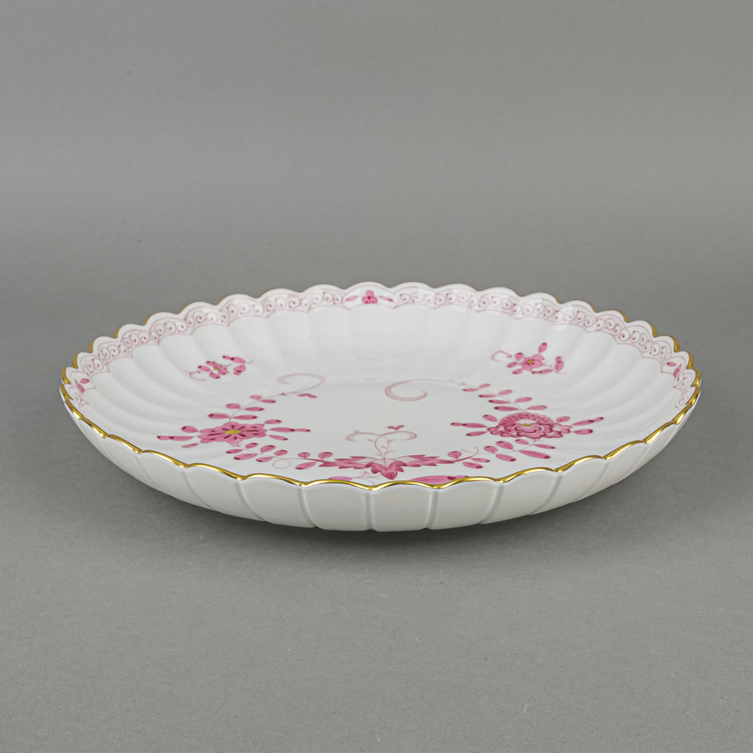 MEISSEN Indian Painting Pink Serving Bowl/Platter